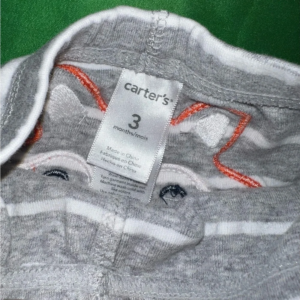 Carter's Gray and White Striped Baby Pants